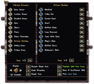 UO Outlands — Tailoring and Carpentry Profitable Crafting Strategies